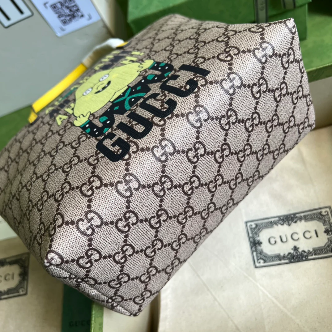 Gucci - Желтая сумка-тоут с мультяшным рисунком