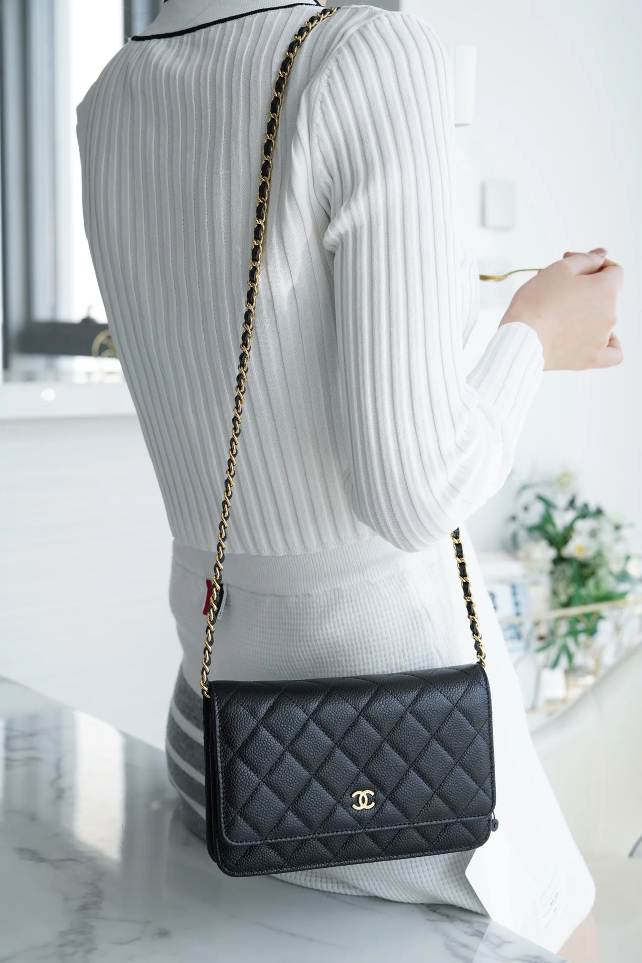 Chanel Classic WOC - Текстура ?кожура личи? - Золотая пряжка - Серебряная пряжка - Сумка на цепочке