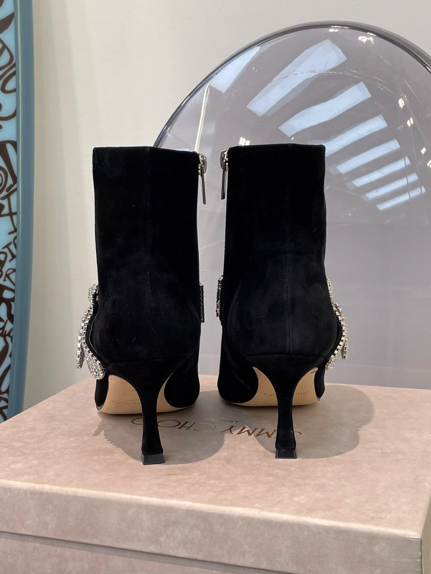 Ботильоны Jimmy на шпильке со стразами - 2 шт.