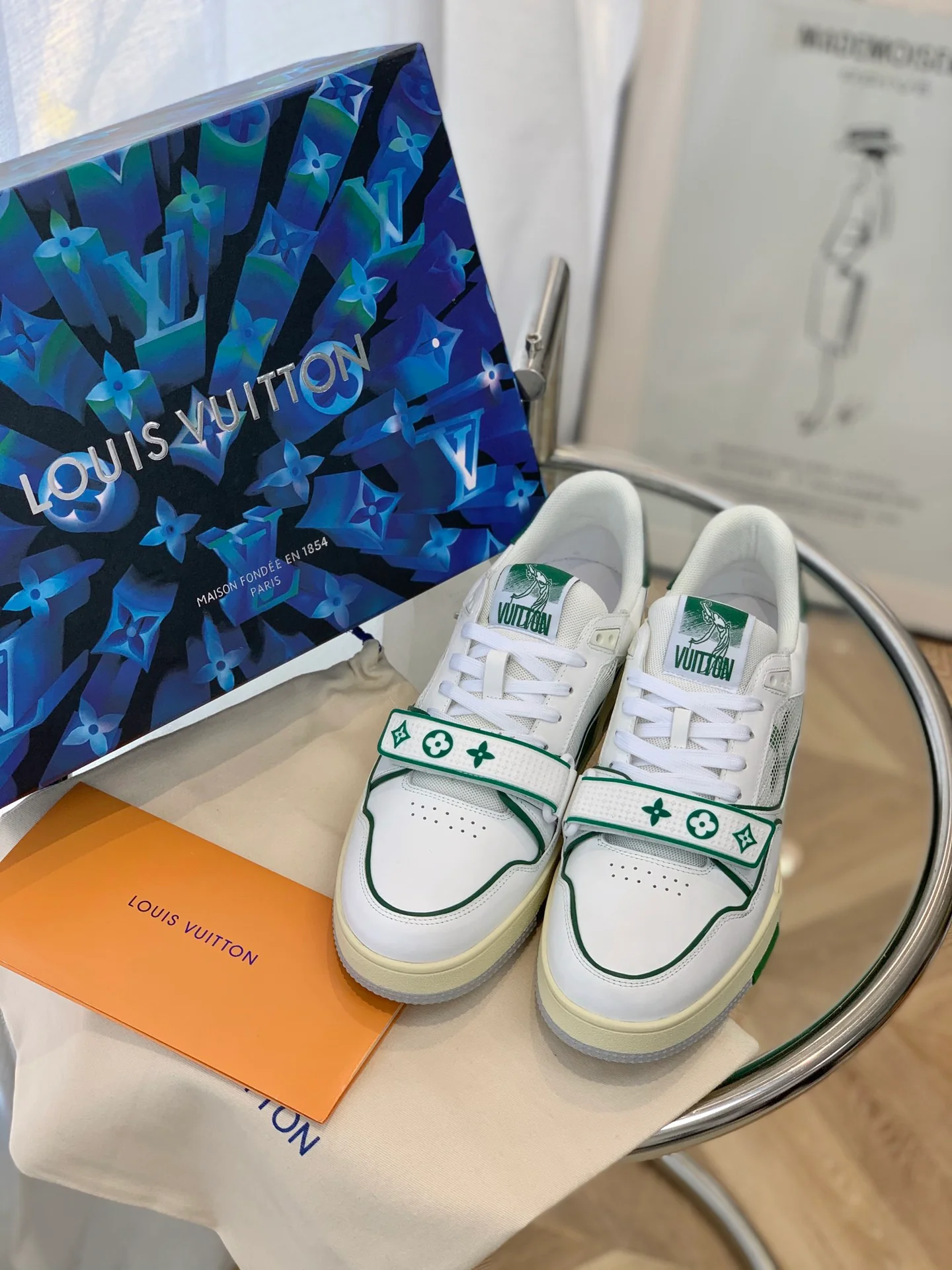 Кроссовки LV Trainer Series - Унисекс - Липучка спереди - Зелёные