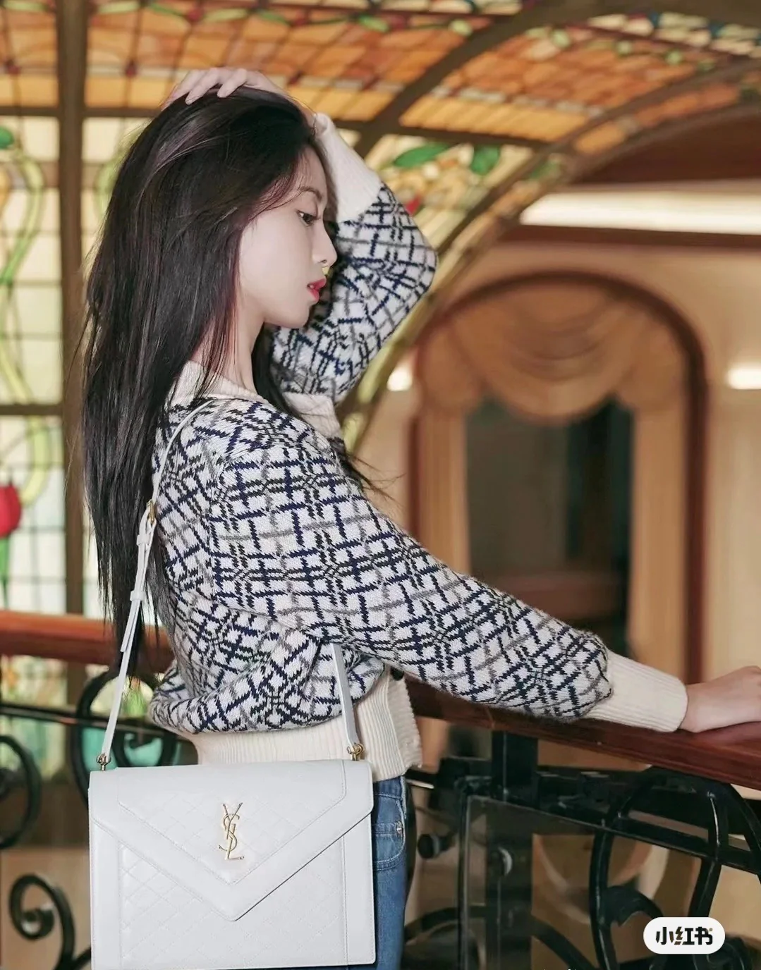 Большая сумка-конверт из овечьей кожи YSL-gaby