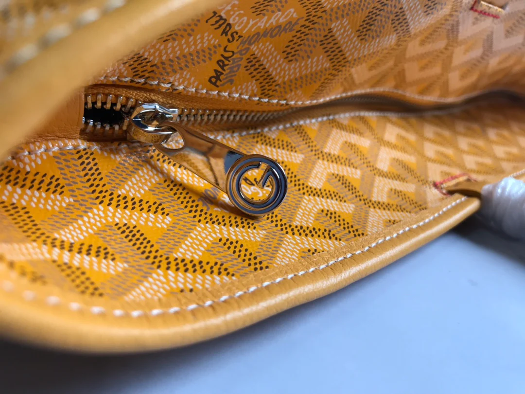 Большая сумка-тоут Goyard на молнии - желтая