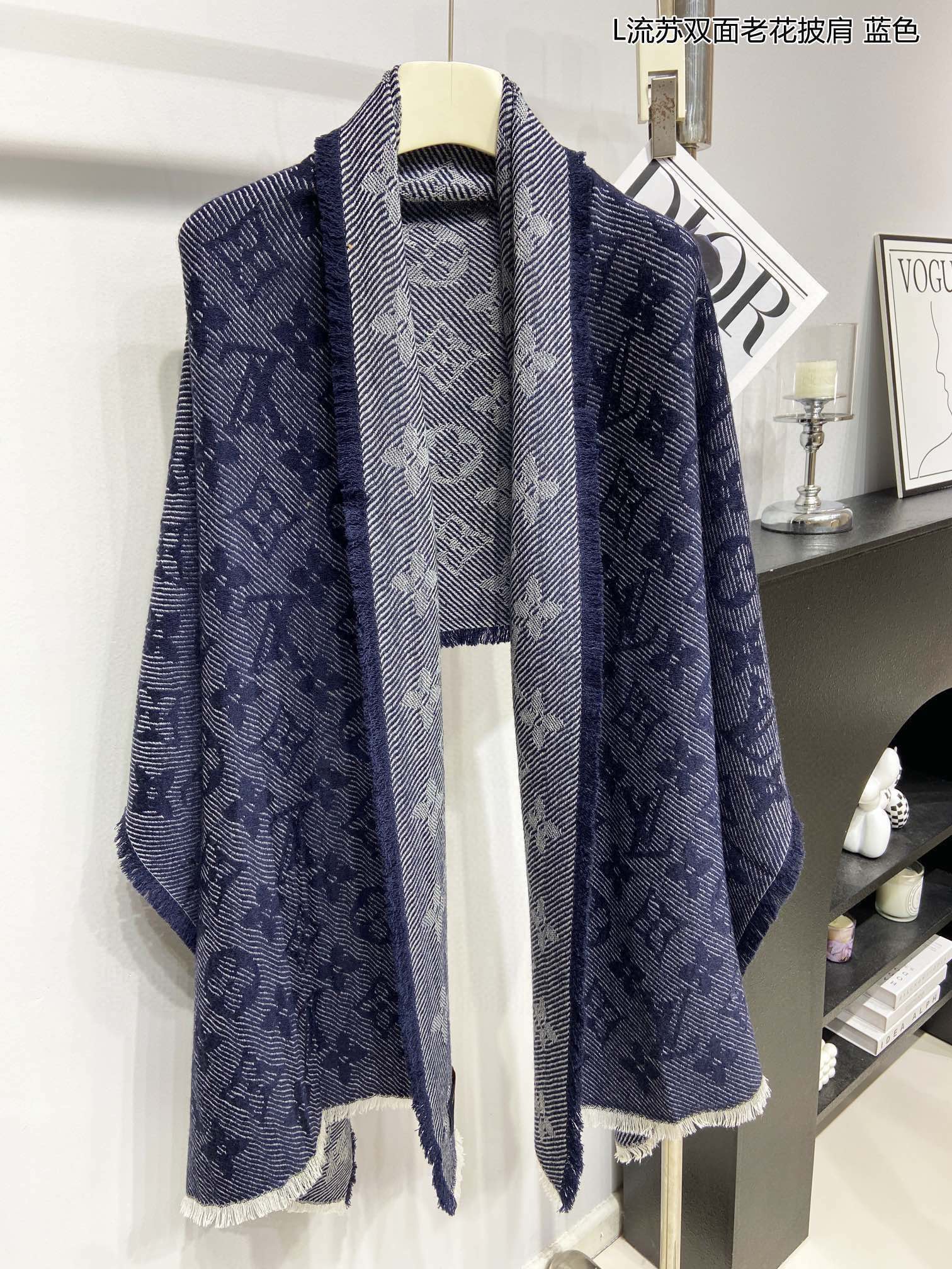 Шарф/шаль LV 2024 Monogram - синий