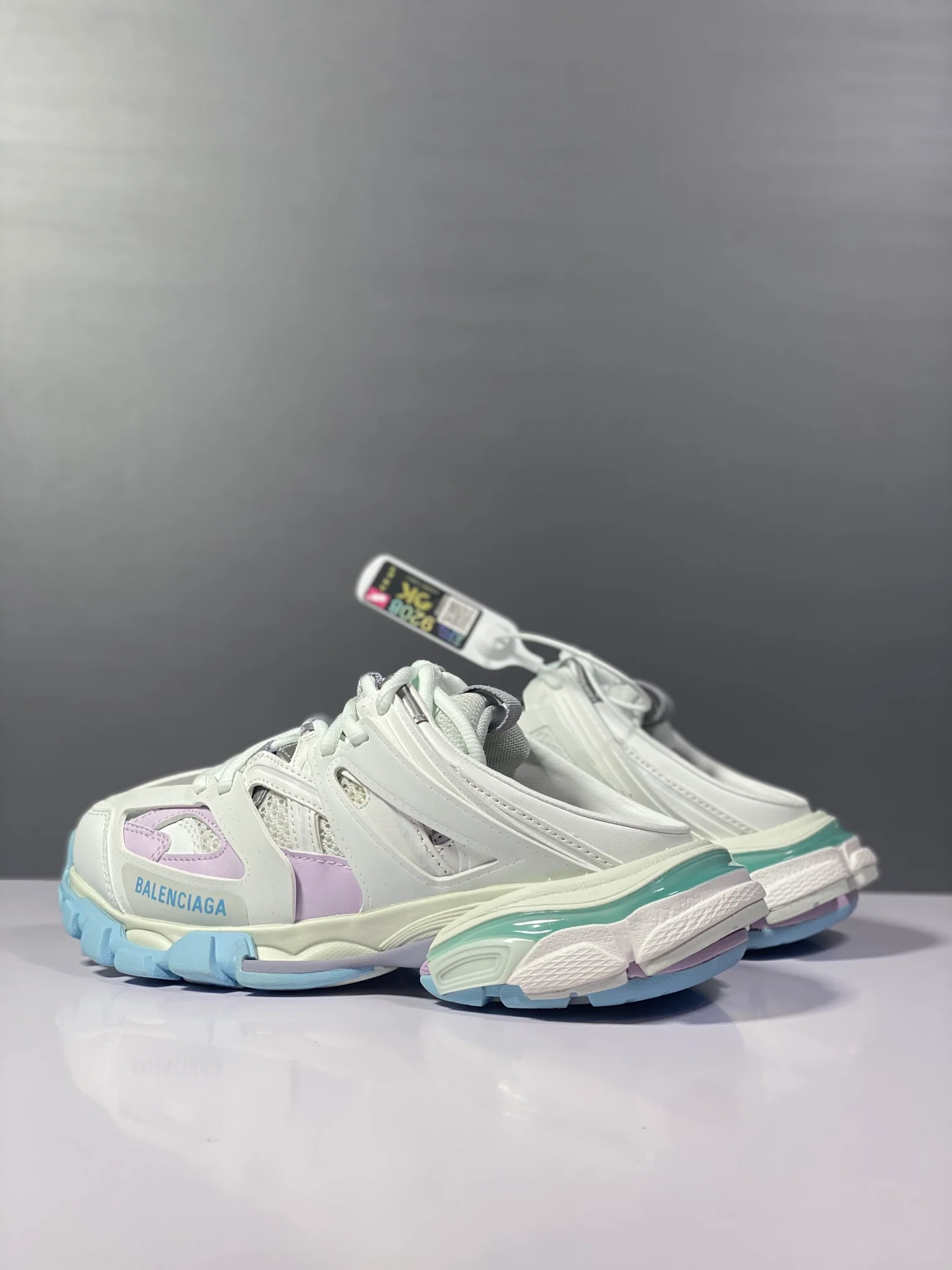 Balenciaga - Парные тапочки - 3-0 - Полутапочки - Кроссовки - Tess - S-Gomma - Maille - Бело-оранжевые - 2