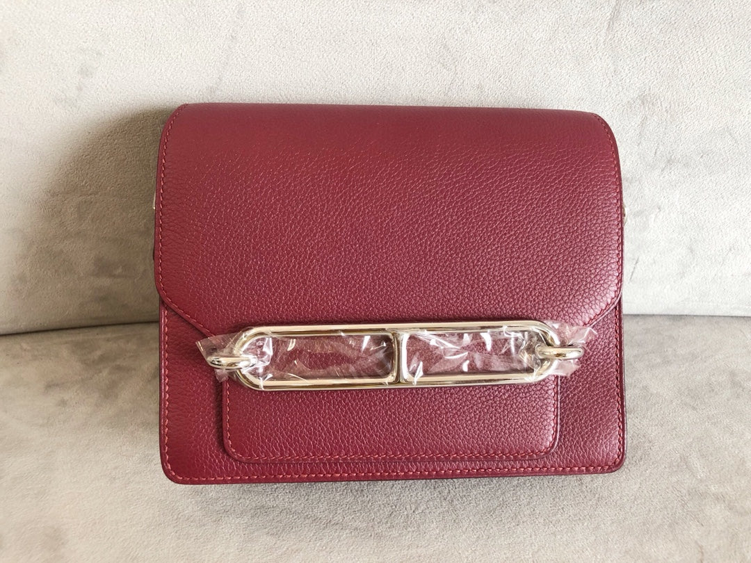 Hermes Roulis 19 Гранатовый красный серебряная пряжка