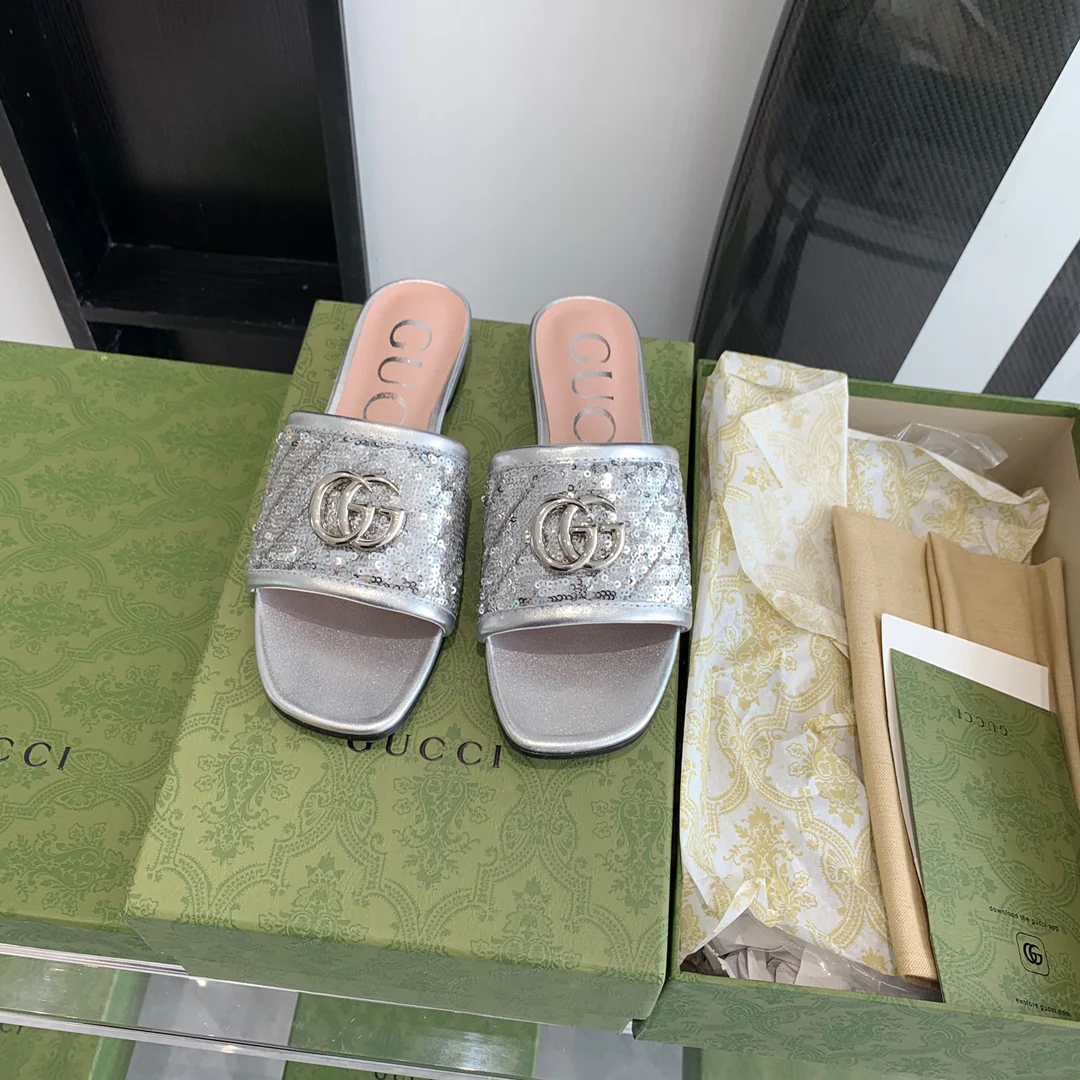 Тапочки Gucci с квадратным носком - 1