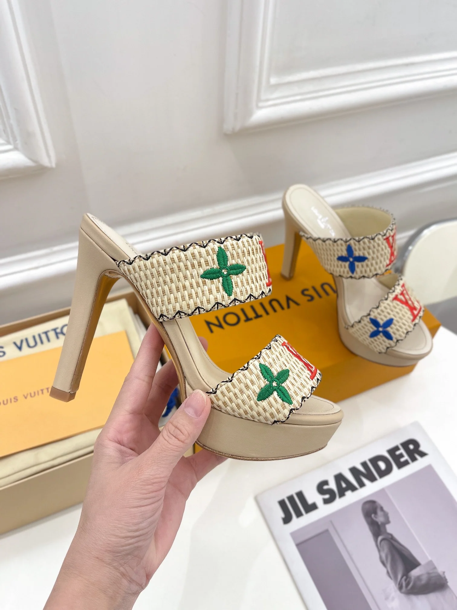 LV - Туфли на каблуке из плетеной овечьей кожи