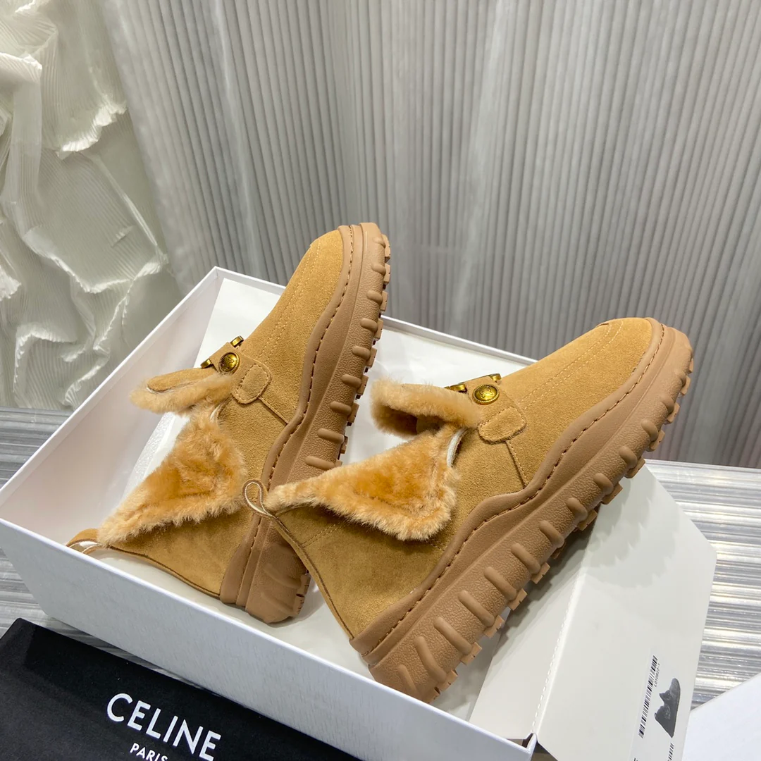 Celine - Новинка ранней весны 2022 года - Меховые зимние сапоги