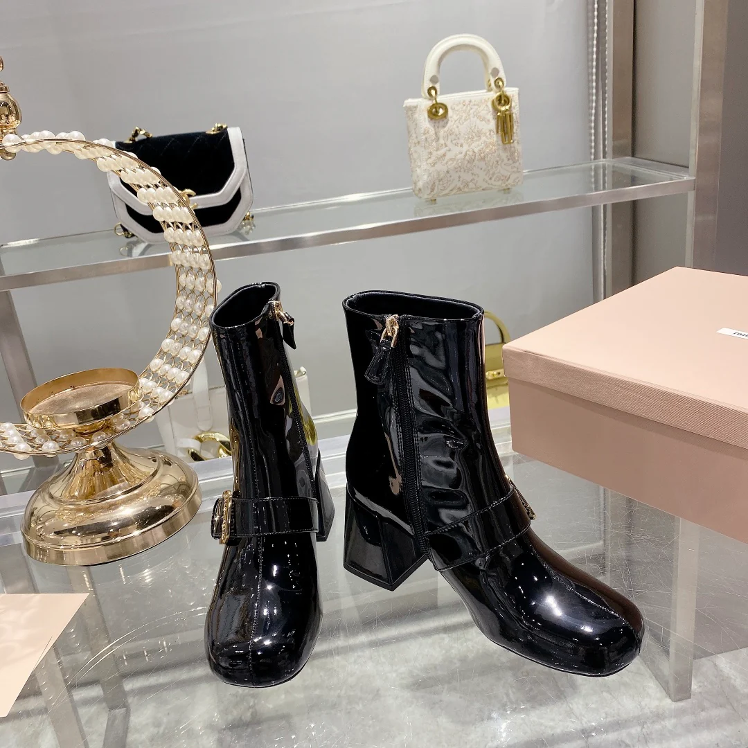 Miu Miu - Ботильоны 22s с застежкой-молнией и металлической пряжкой - 2