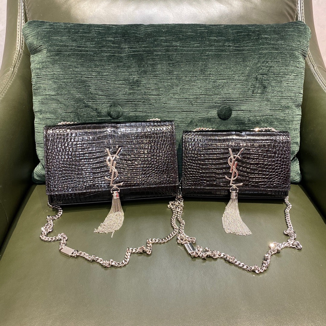 YSL-Kate - Крокодиловый принт, размер 24 см - 20 см. Сравнение размеров.