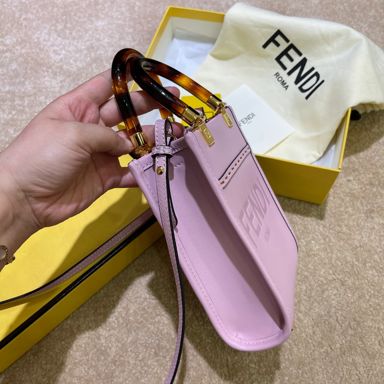 Сумка-тоут Fendi Sunshine - Мини - Фиолетовая