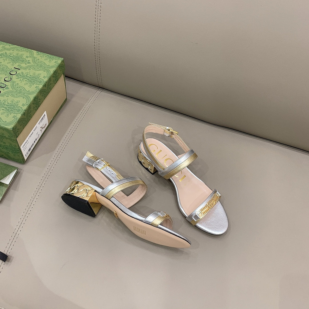 Gucci - Сандалии на низком каблуке