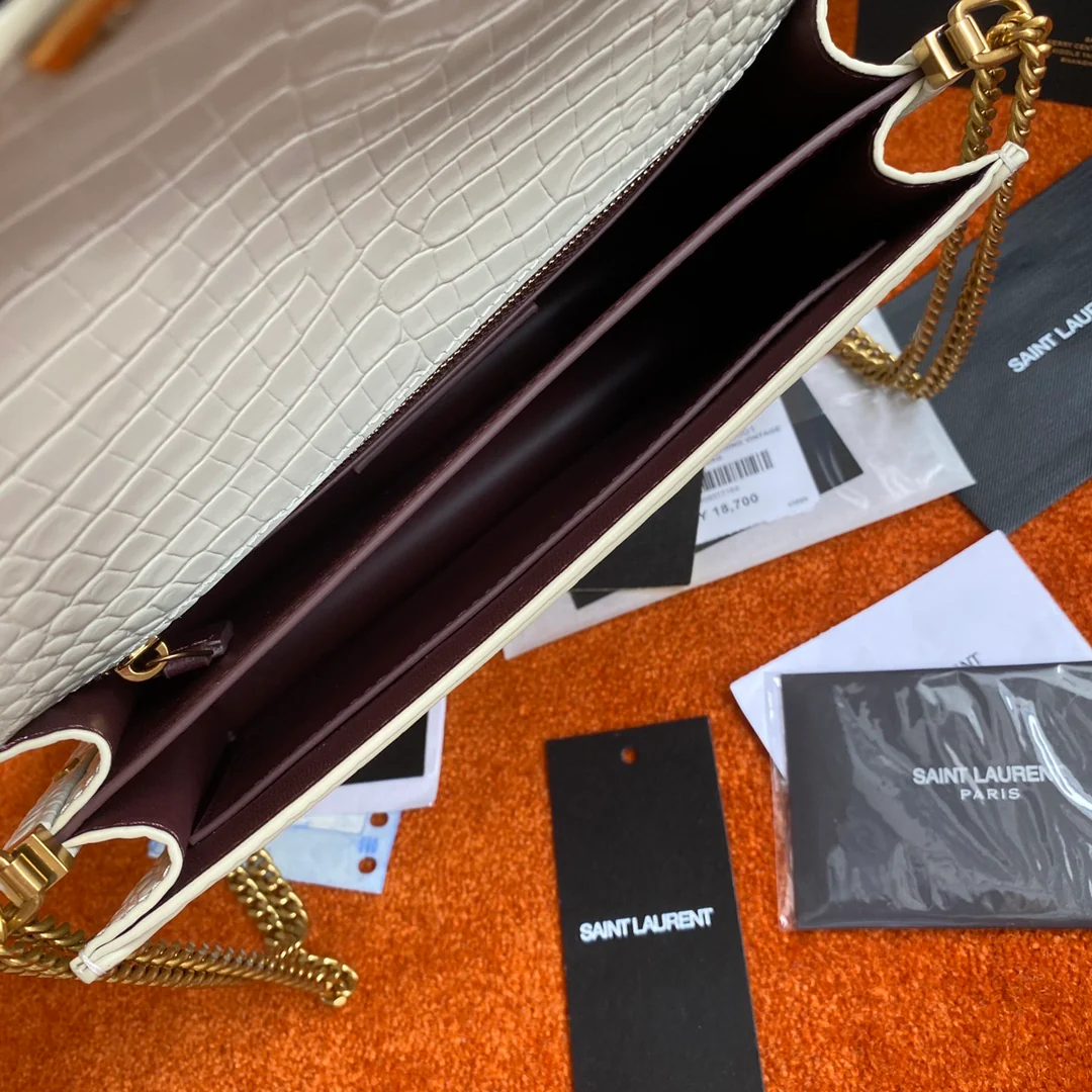 Сумка-конверт YSL Cassandra с крокодиловым принтом - 1 шт.