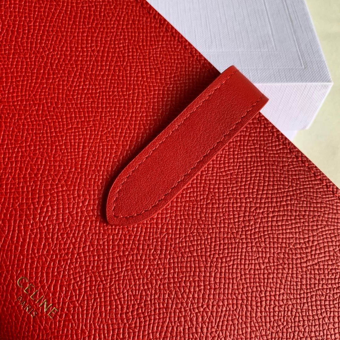 Длинный кошелек Celine - Кошелек с ремешком из крупнозернистой телячьей кожи - 4