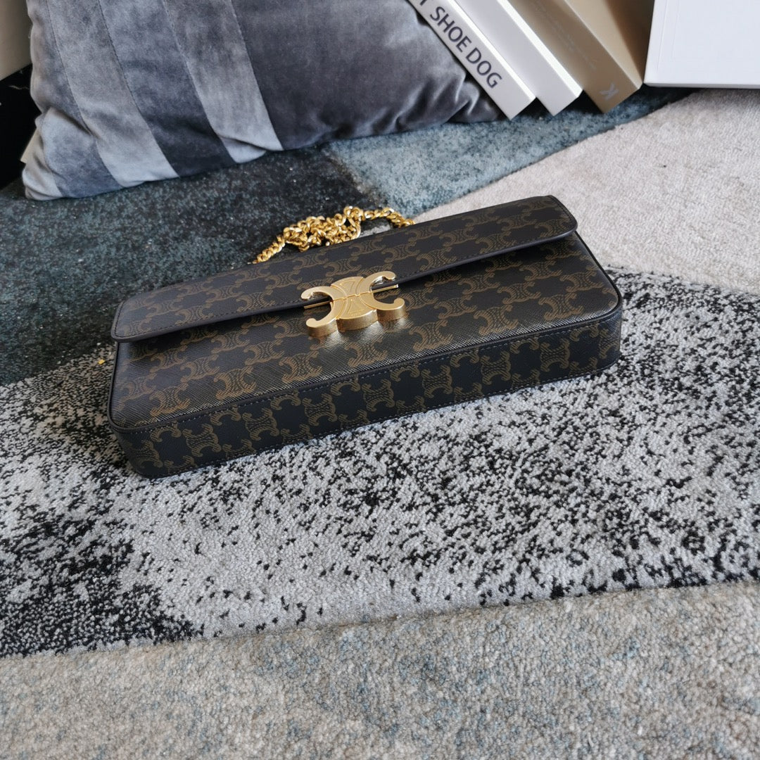 Celine - Удлиненная цепочка - Сумка под мышкой - Монограмма, коричневый цвет