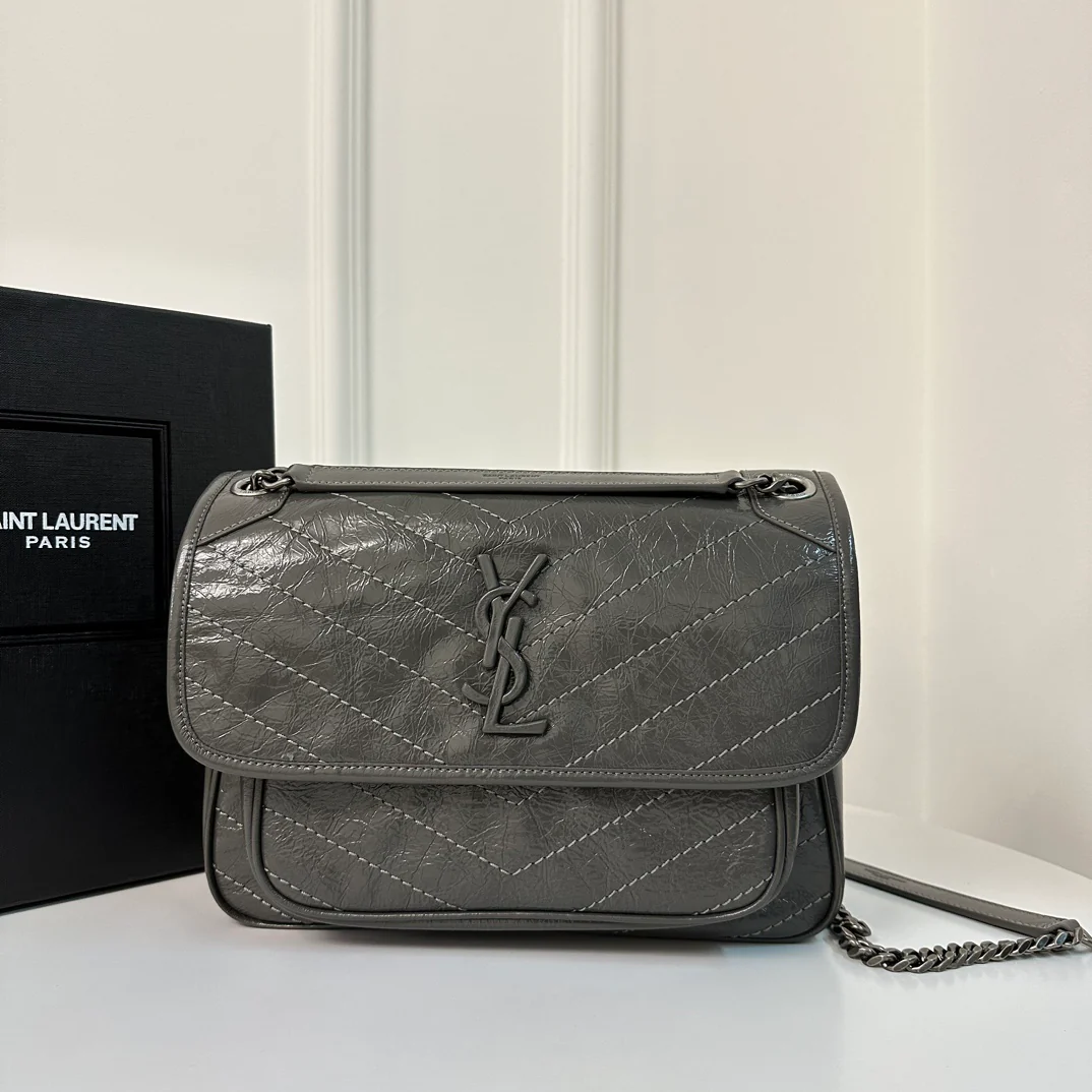 YSL-niki-baby-28cm-cowhide-dark gray