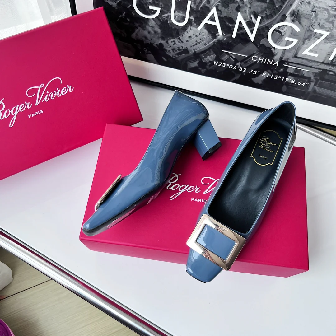 Туфли RV - классические туфли на высоком каблуке - 4-5 см - туманно-голубой