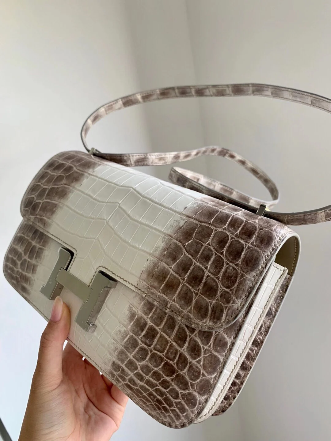 Серебряная пряжка Hermes Constance 26 Elan Himalaya