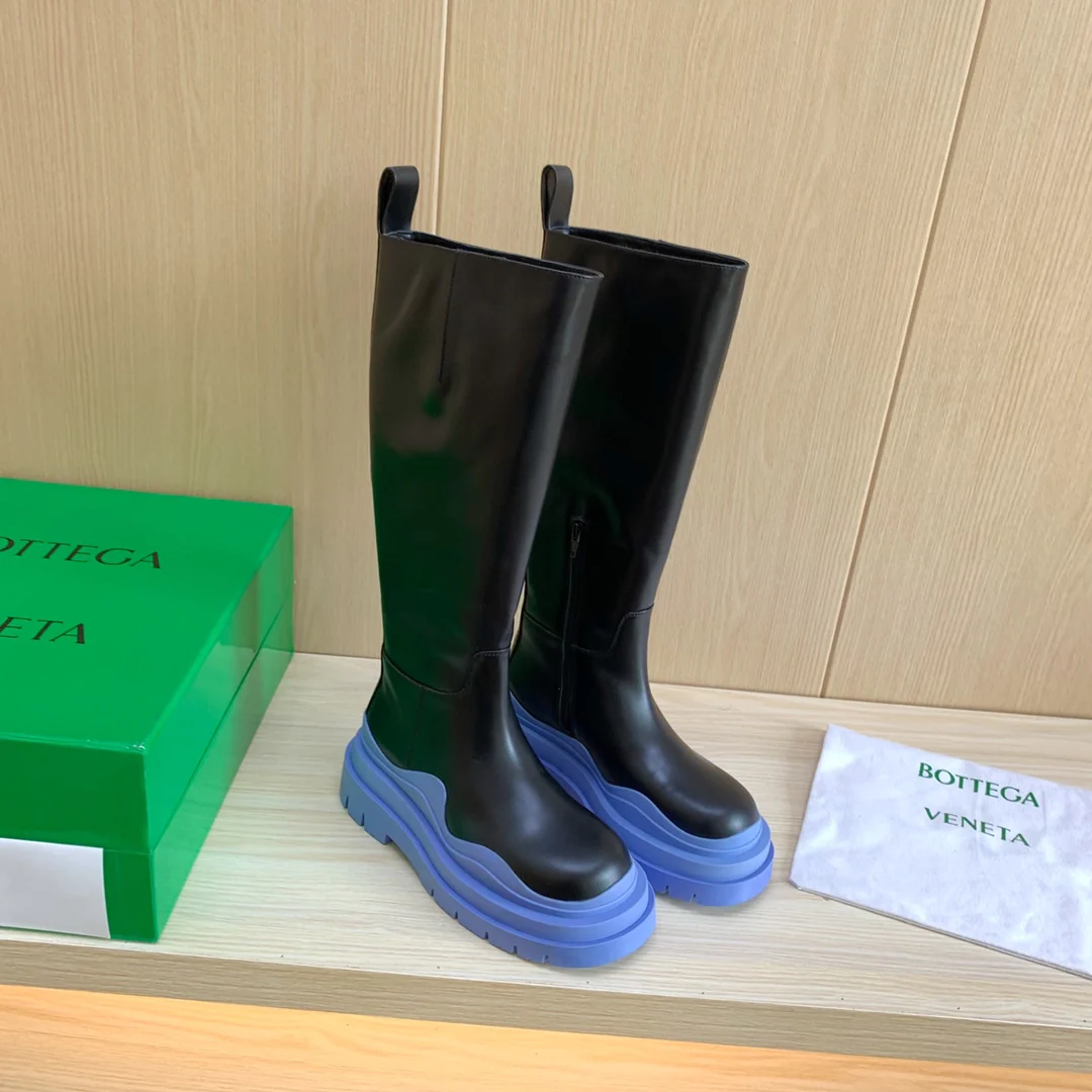 Новые высокие сапоги BV-22 осенне-зимняя коллекция - синяя подошва