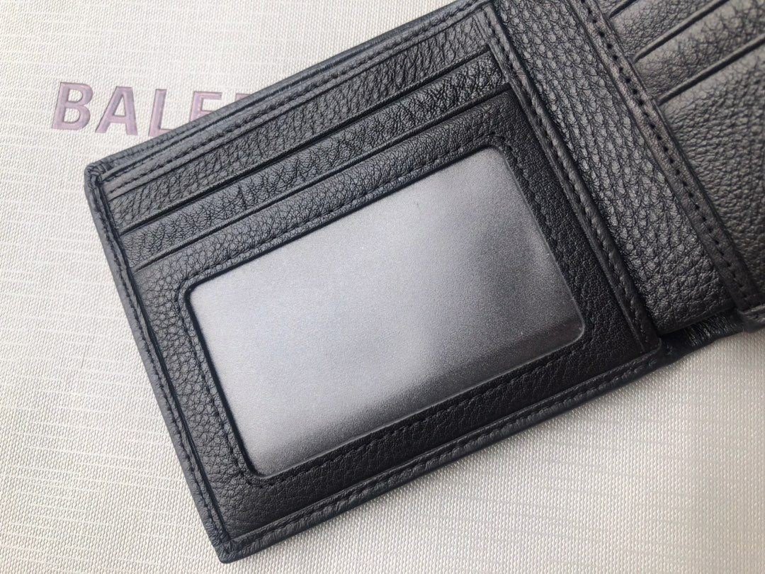 Balenciaga-牛皮两折短夹-可放照片