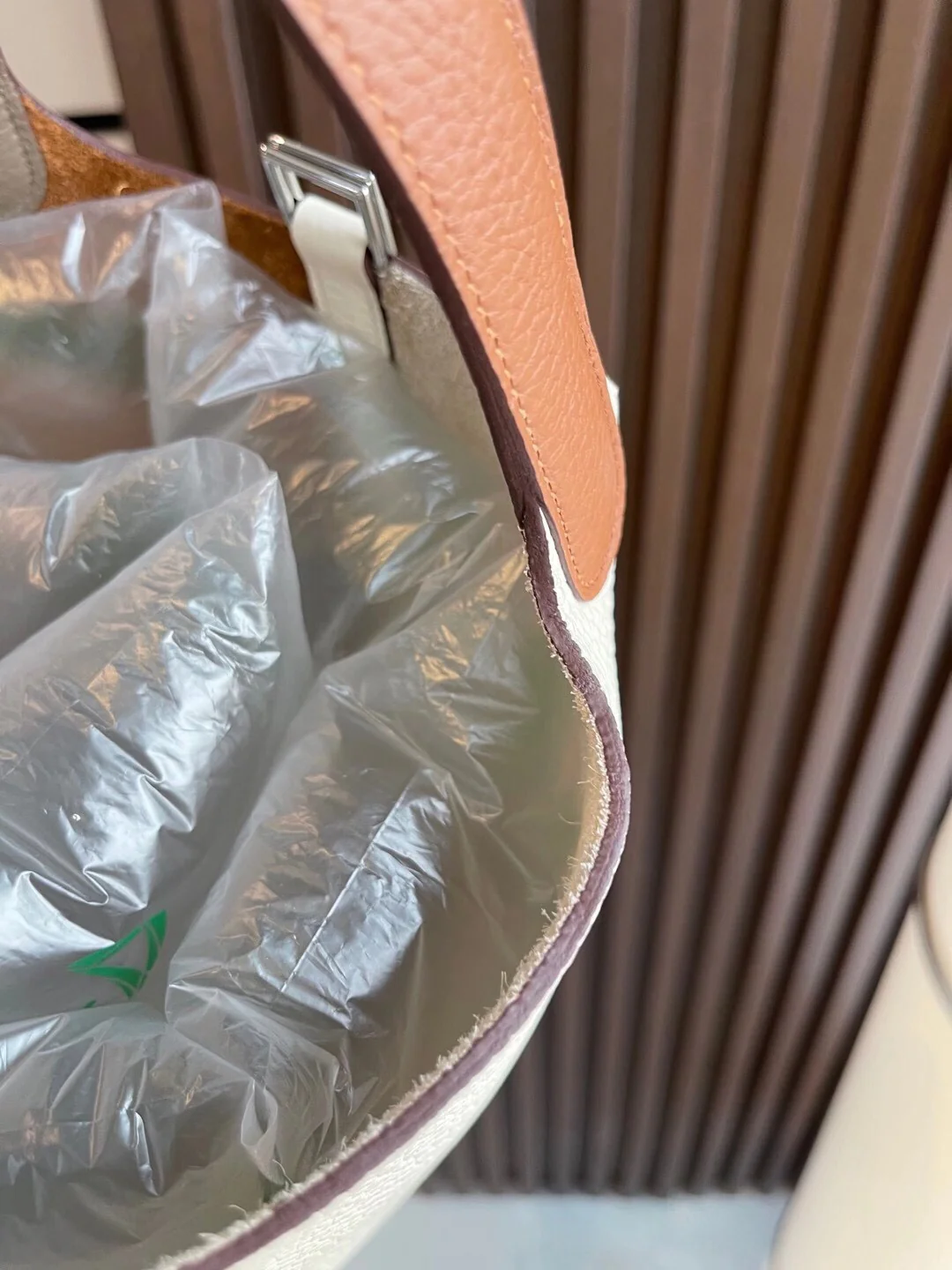 Hermes Picotin 18 - Золотисто-коричневый с отделкой Nata и слоново-серым - Серебряная пряжка