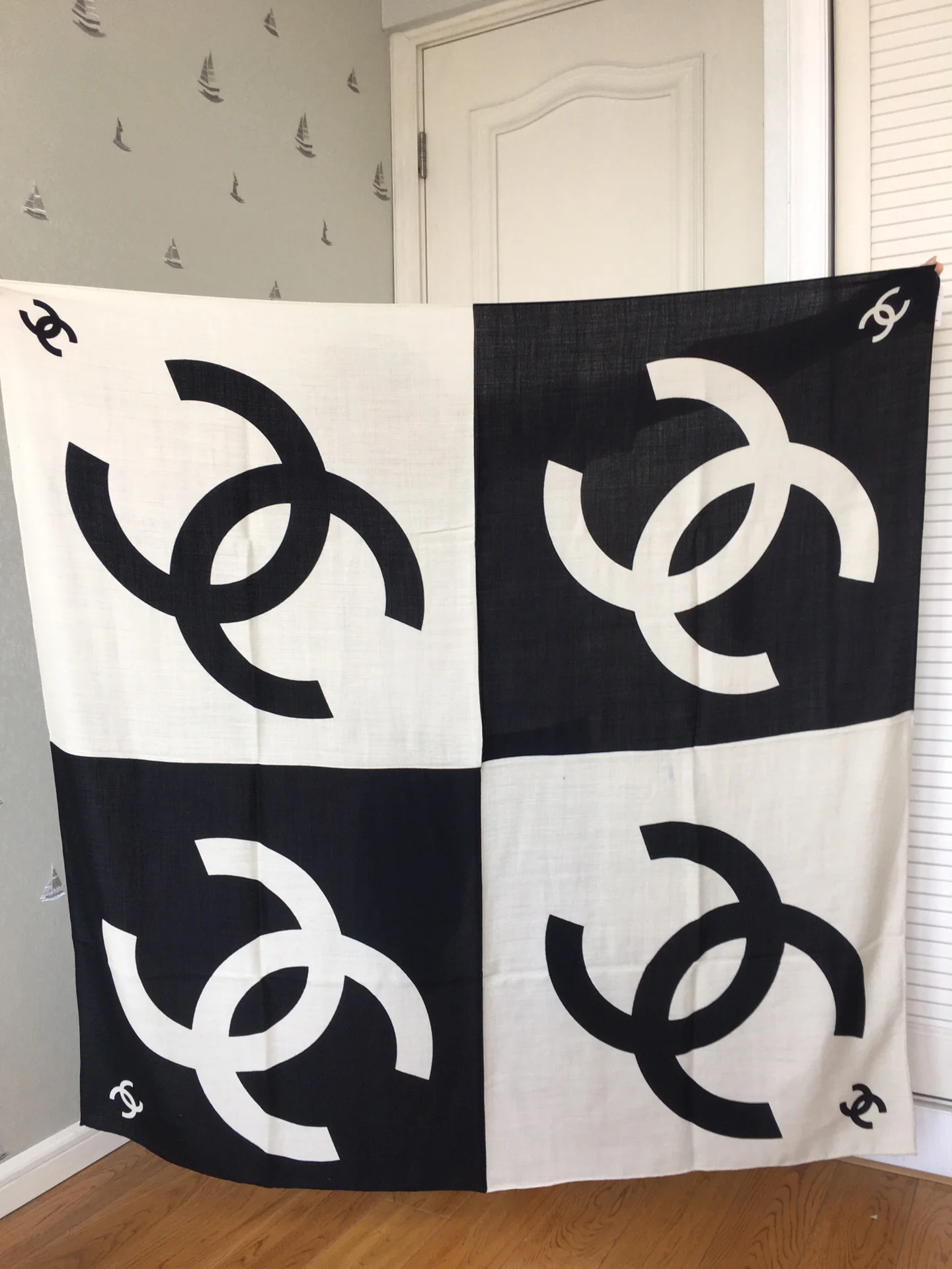 Большой квадратный шарф Chanel - 140 см - 30 - Шелк 70 - Шерсть - 2