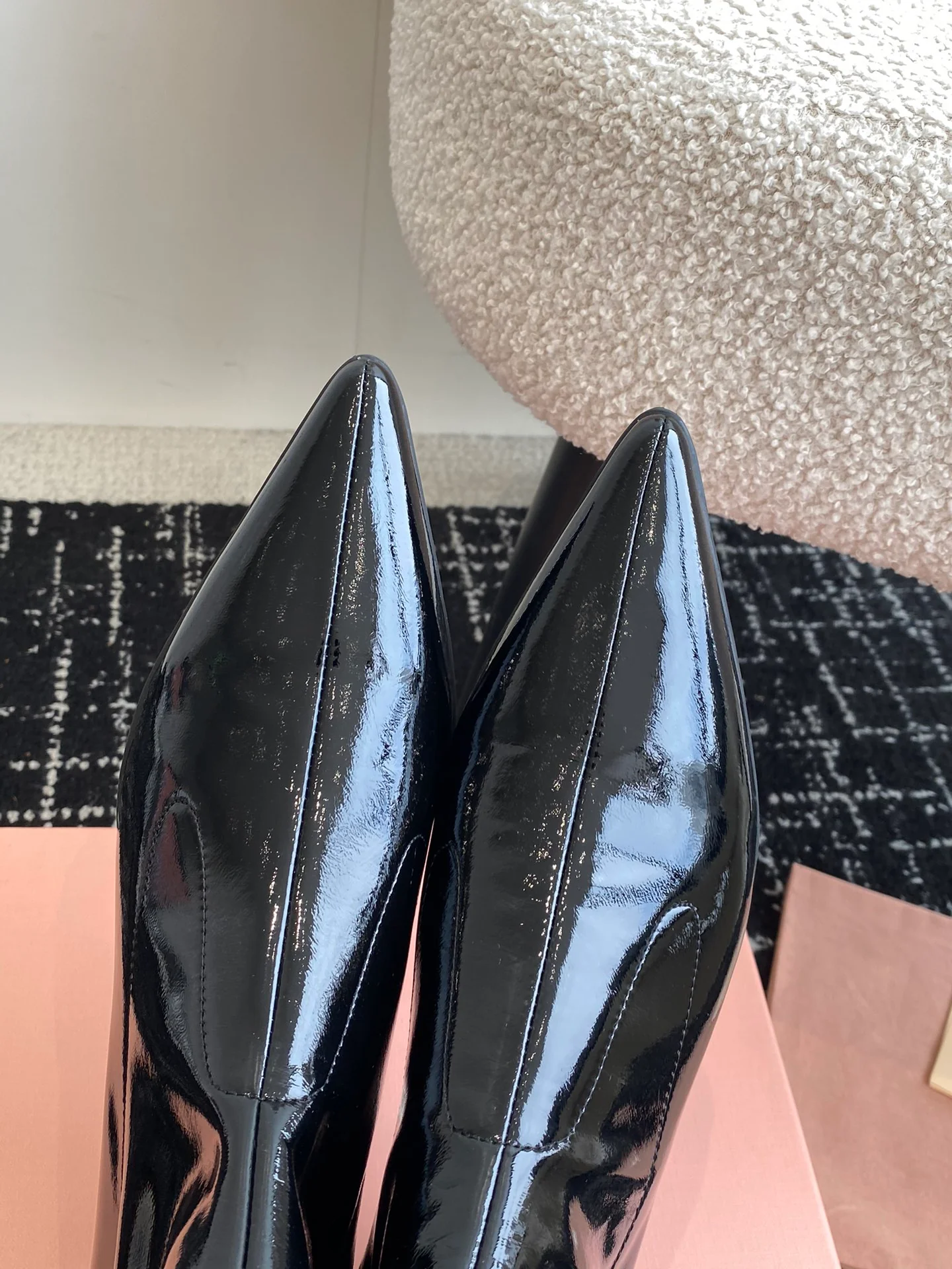 Ботильоны Miu Miu 2025 Stretch - черные