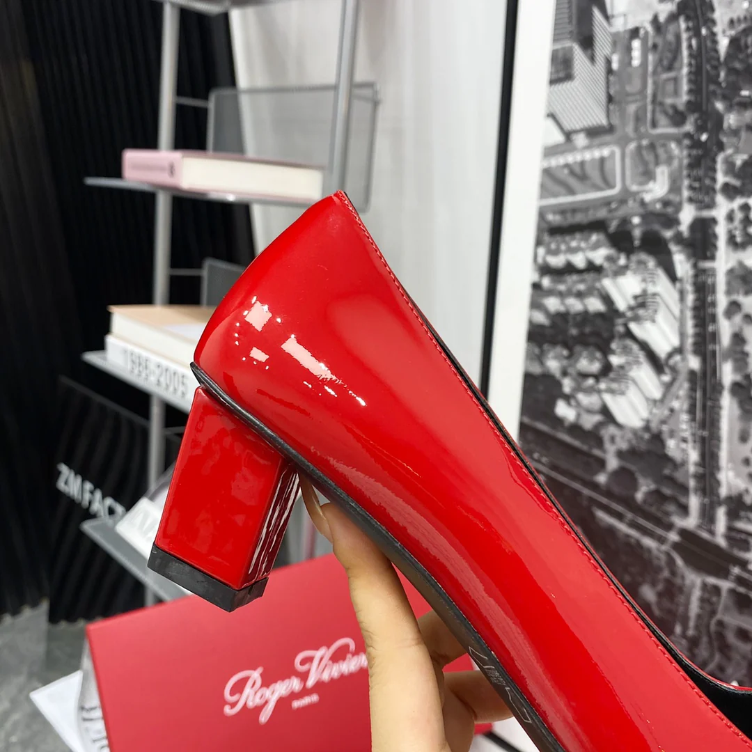 RV-4-5 см Квадратный каблук - Красный