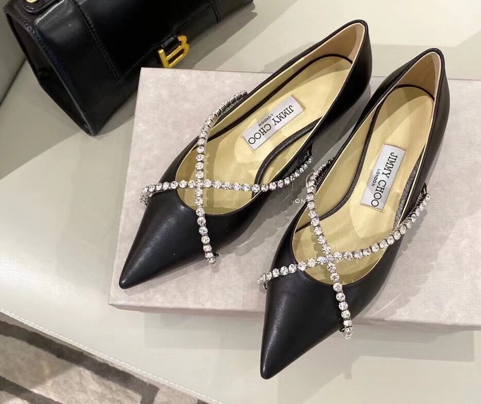 Балетки Jimmy Crystal Diamond Series - черные
