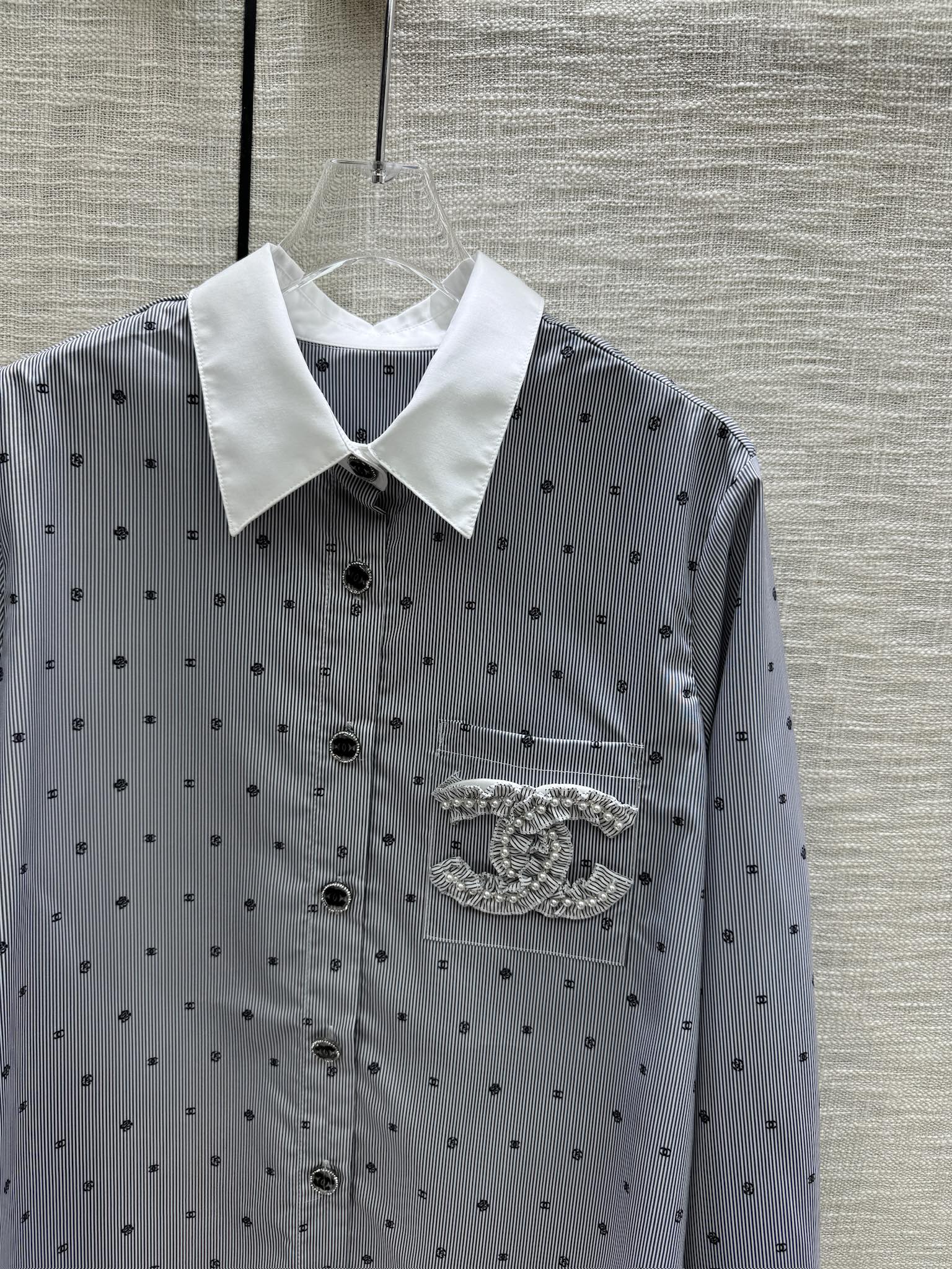 Chanel 2403 - Рубашка с длинными рукавами в полоску 