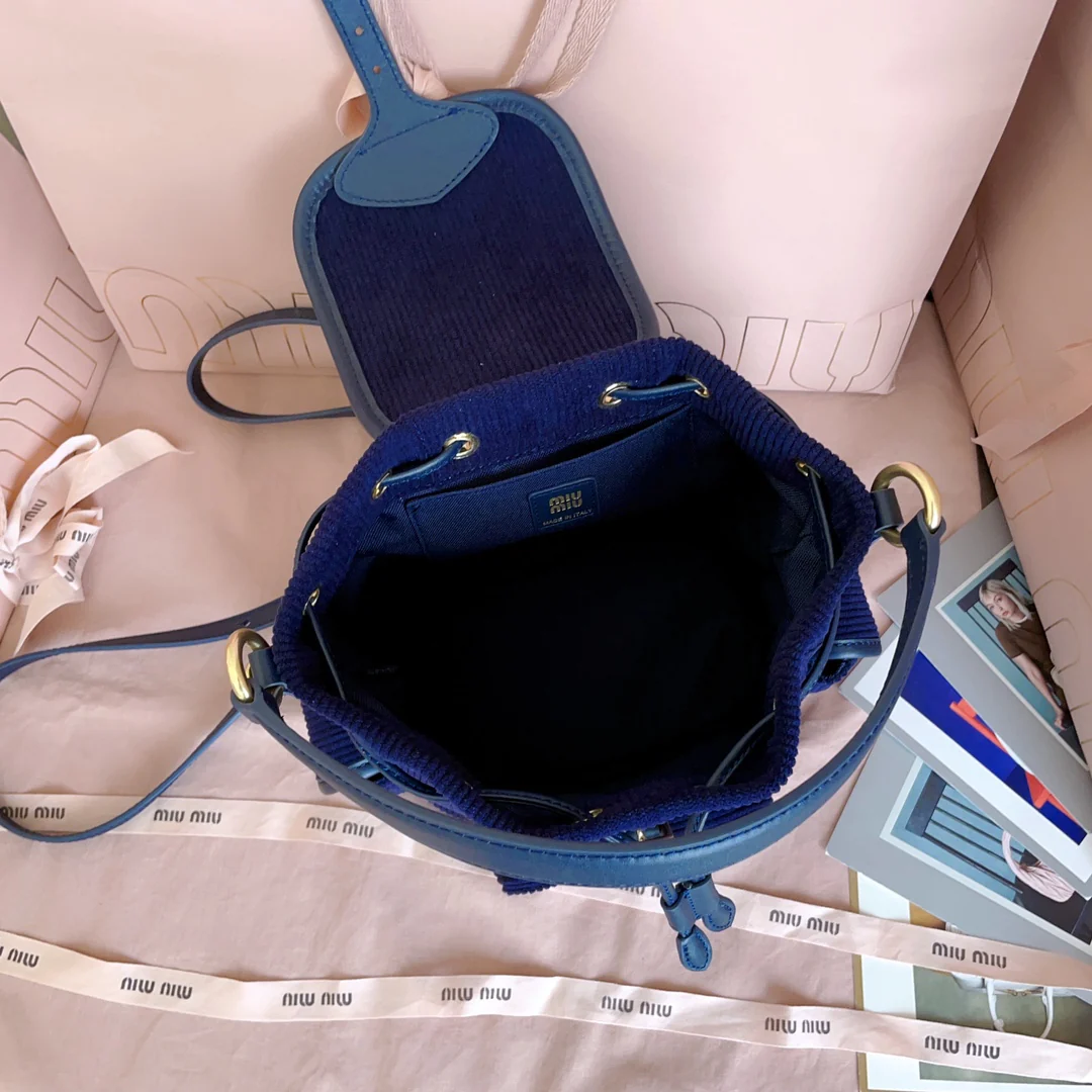 Рюкзак Miu Miu-5bz043 из вельвета - синий