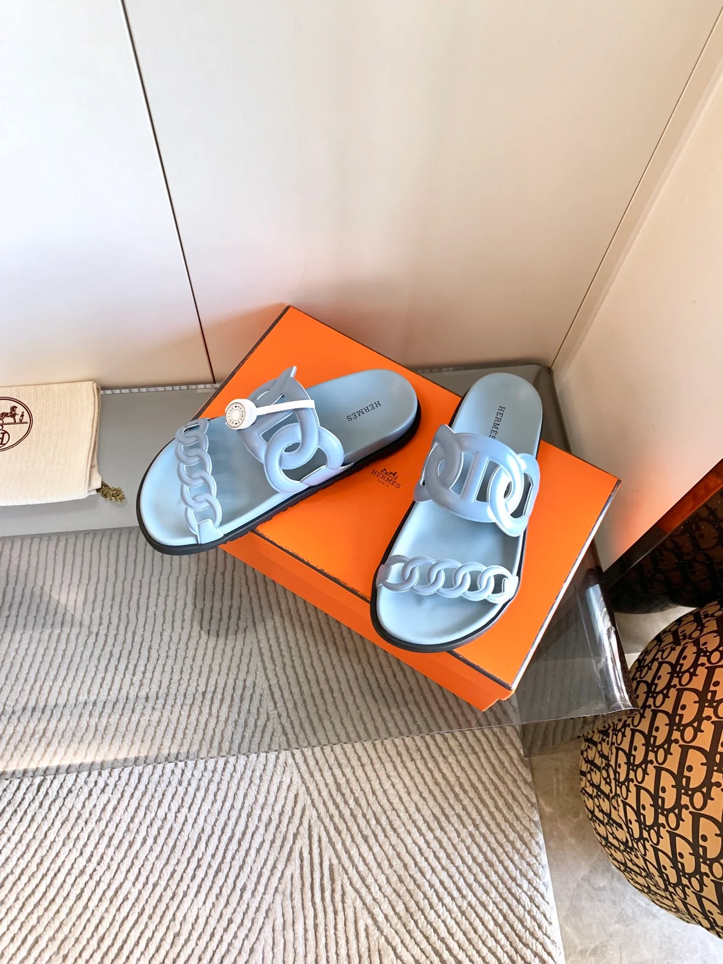 Модные сандалии Hermes - синие