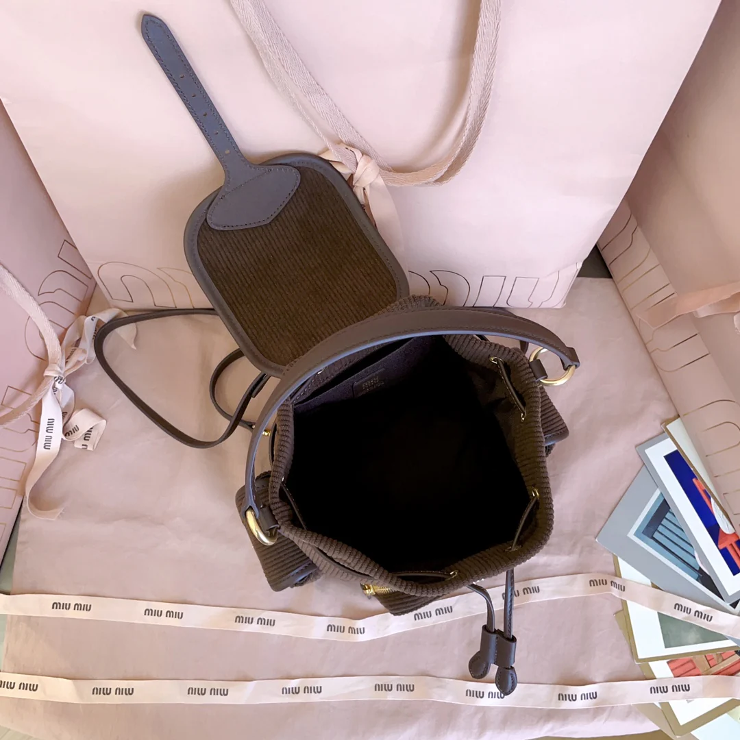 Рюкзак Miu Miu-5bz043 из вельвета - коричневый