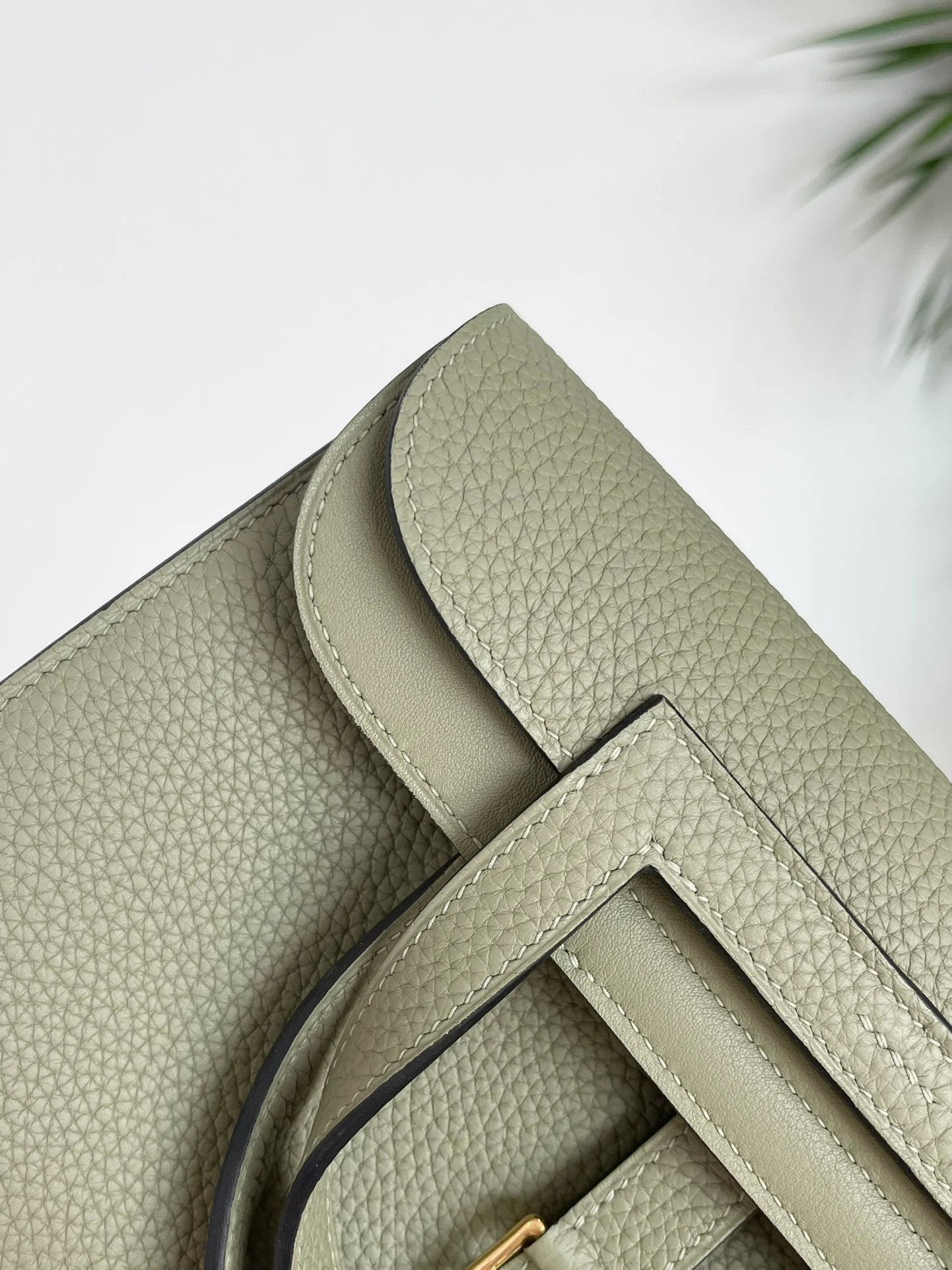 Hermes-halzan-25-sage green-tc-gold buckle