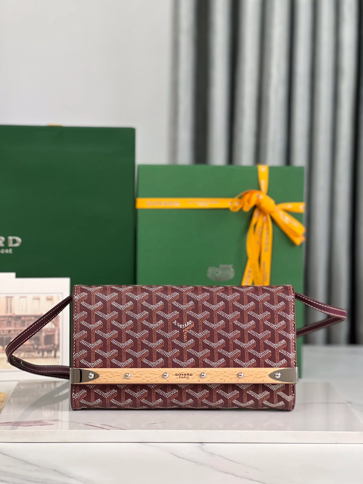 Клатч Goyard Monte Carlo, маленький, бордовый, 1 шт.