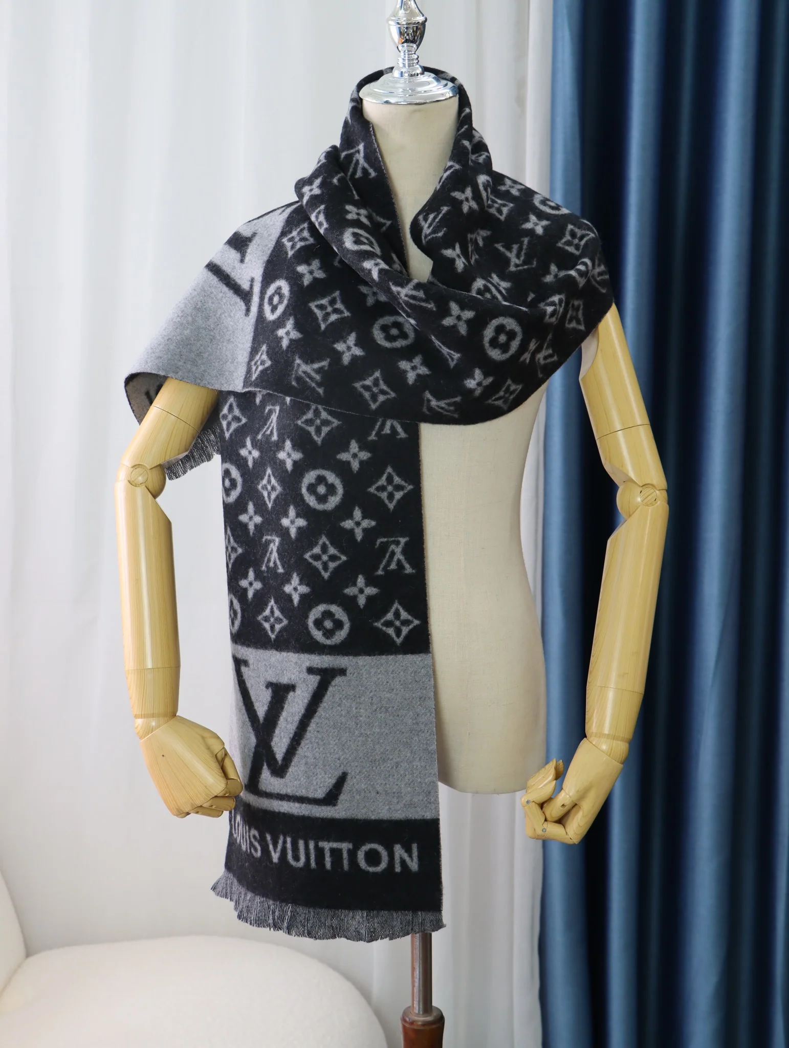 Классический мужской кашемировый шарф LV - 30 см - 180 см