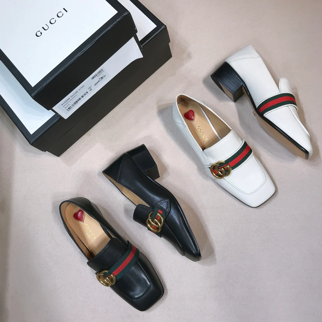 Туфли Gucci в стиле афро - на низком каблуке