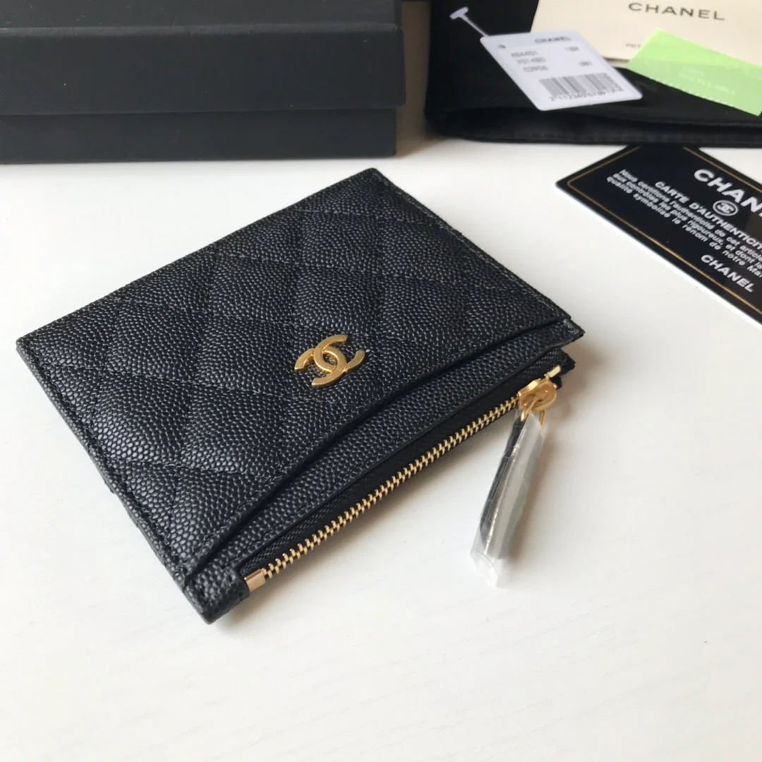 Кардхолдер Chanel на молнии - плоский, 2 шт.