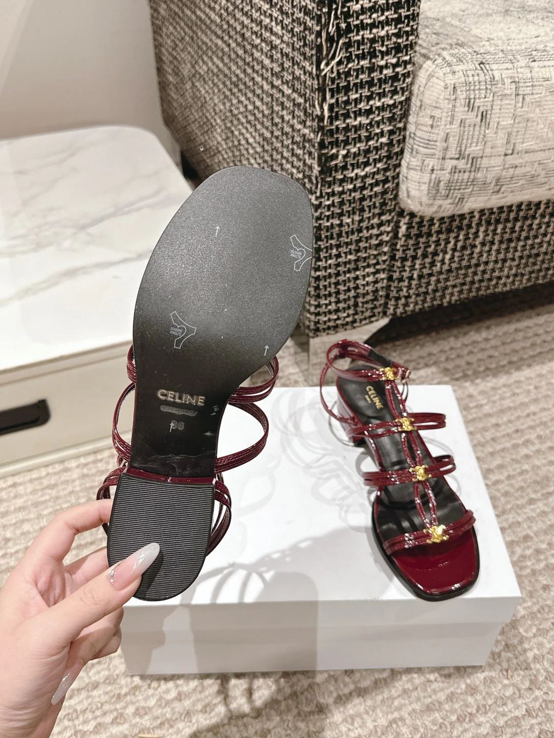 Сандалии Celine Roman 2024 - красные