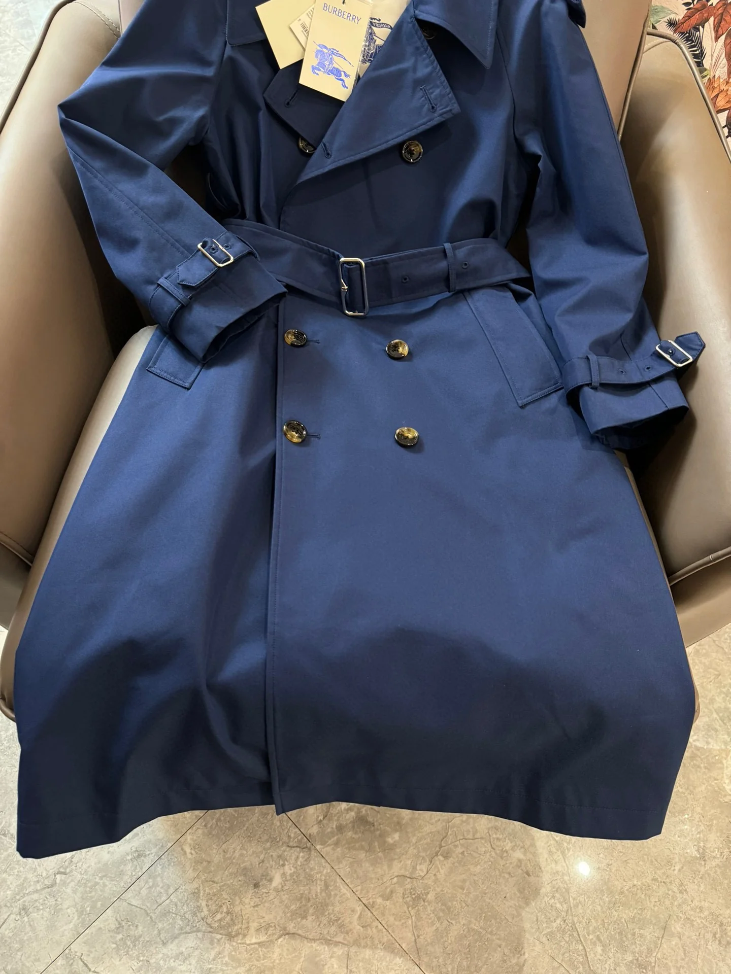 Новый тренч Burberry 2403-24ss - темно-синий