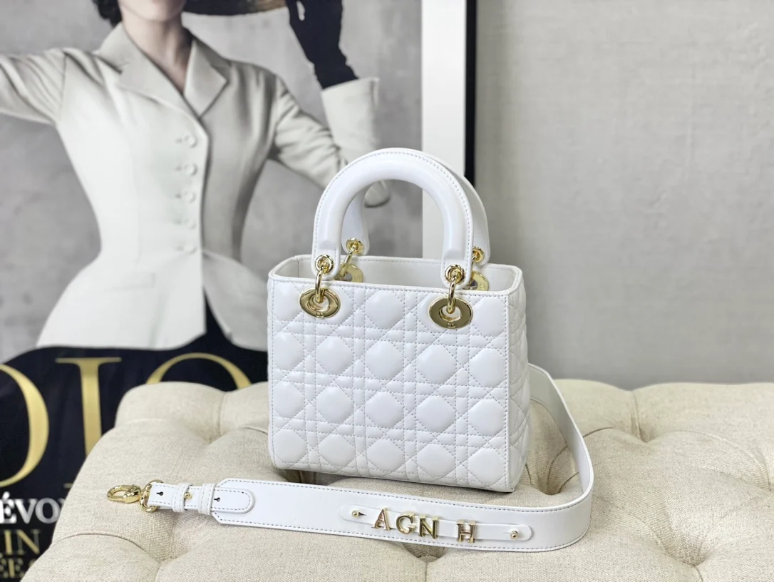 Сумка Dior Lady Dior - сумка Princess Dior с четырьмя отделениями - 20 см - белая