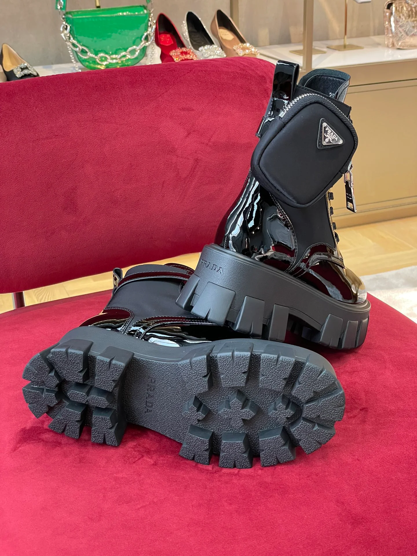 Тактические ботинки Prada 2024 — черные