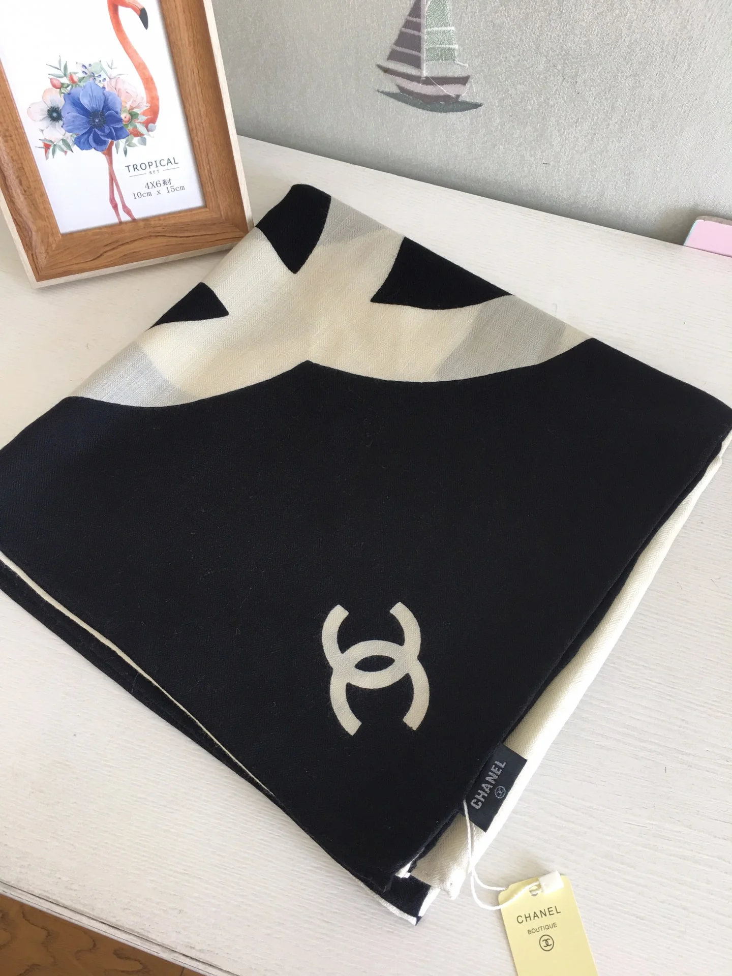 Большой квадратный шарф Chanel - 140 см - 30 - Шелк 70 - Шерсть - 2