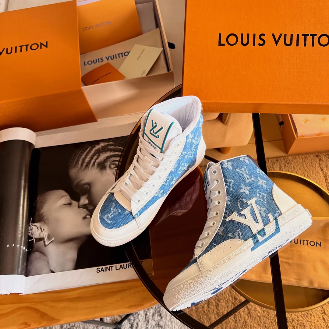 Обувь LV - LV - Новинка весны 2022 - Джинсовые туфли - Высокие кеды