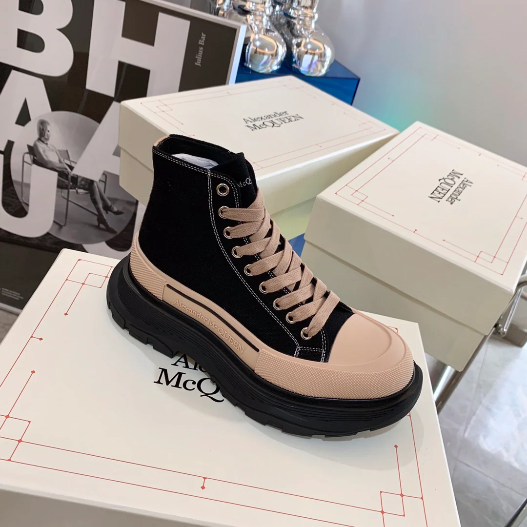 высокие парусиновые туфли на платформе McQueen