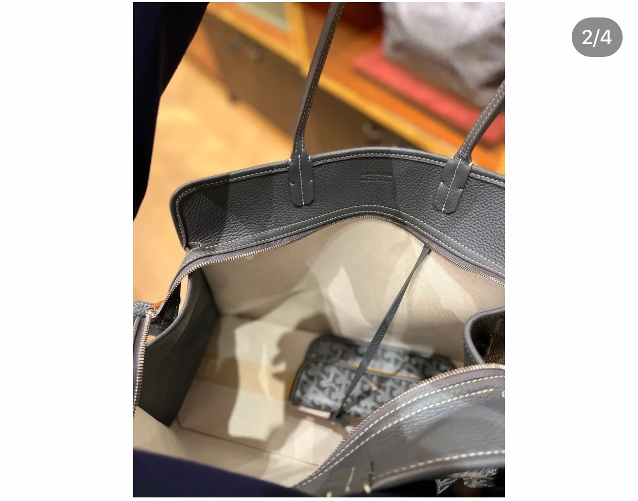 Маленькая складная холщовая сумка Goyard - серая.