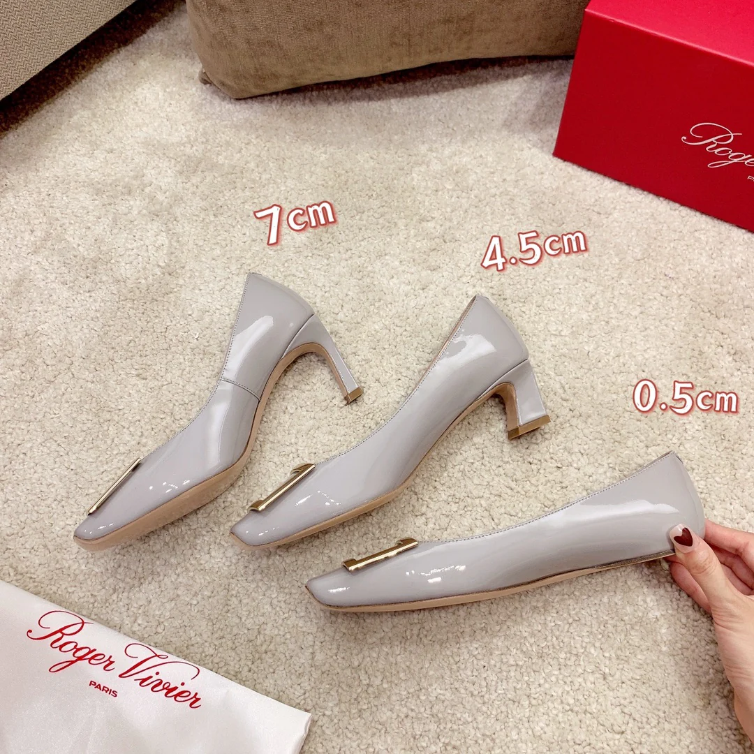 RV - Классические туфли с квадратной пряжкой - Серые