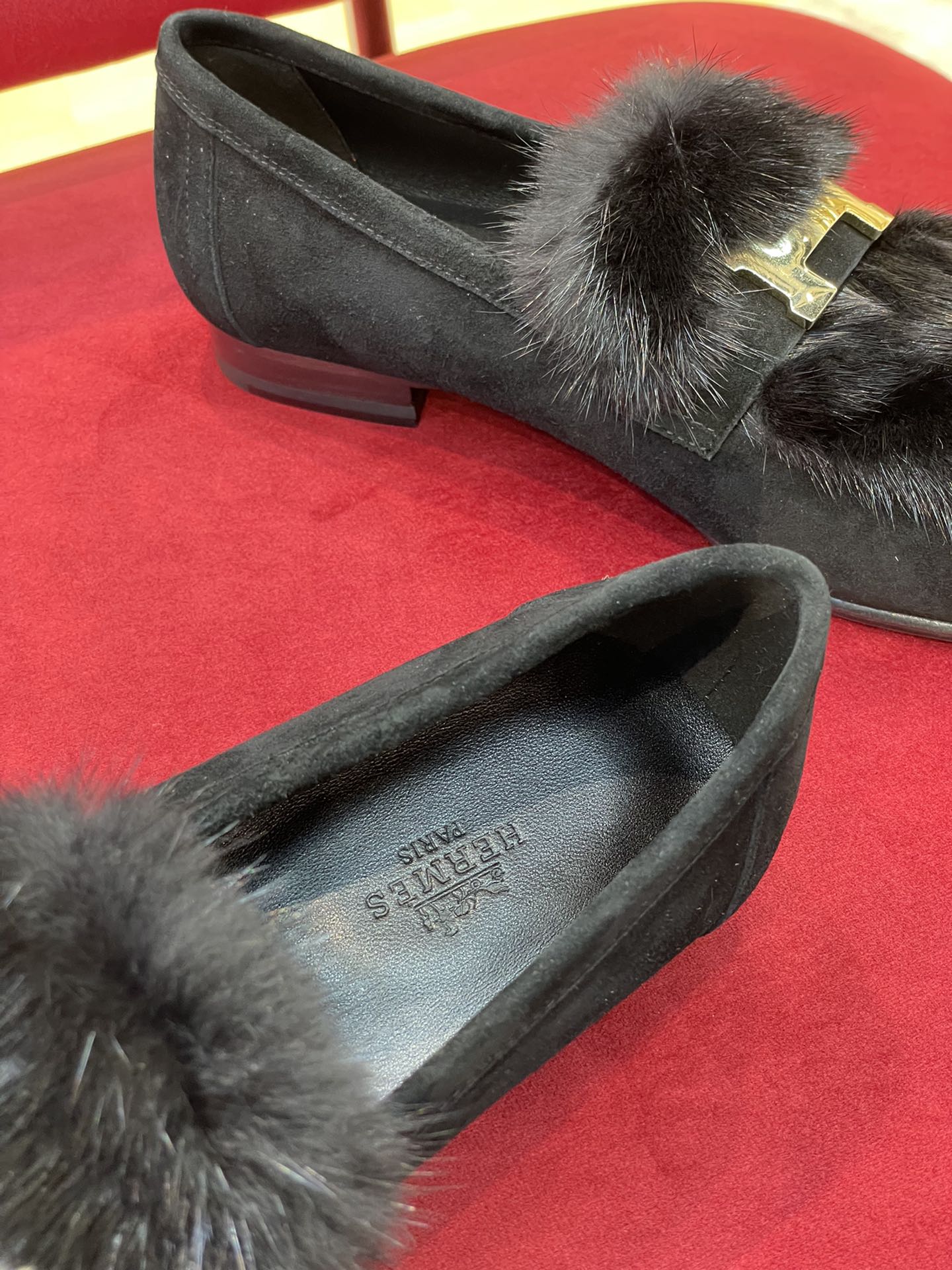 Классические лоферы Hermes из норки