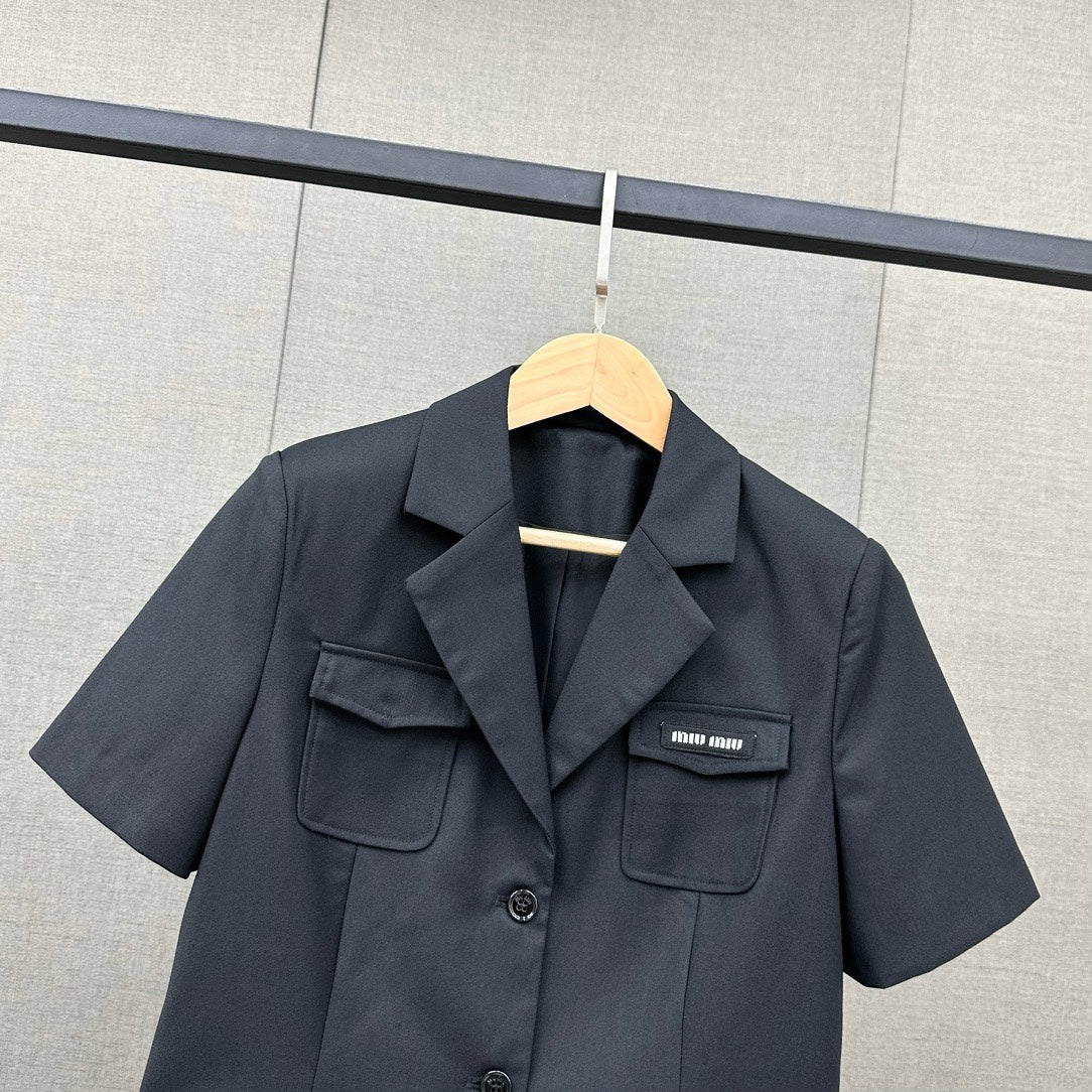 Miu Miu - 2404 - Минималистичный короткий купальник - Черный