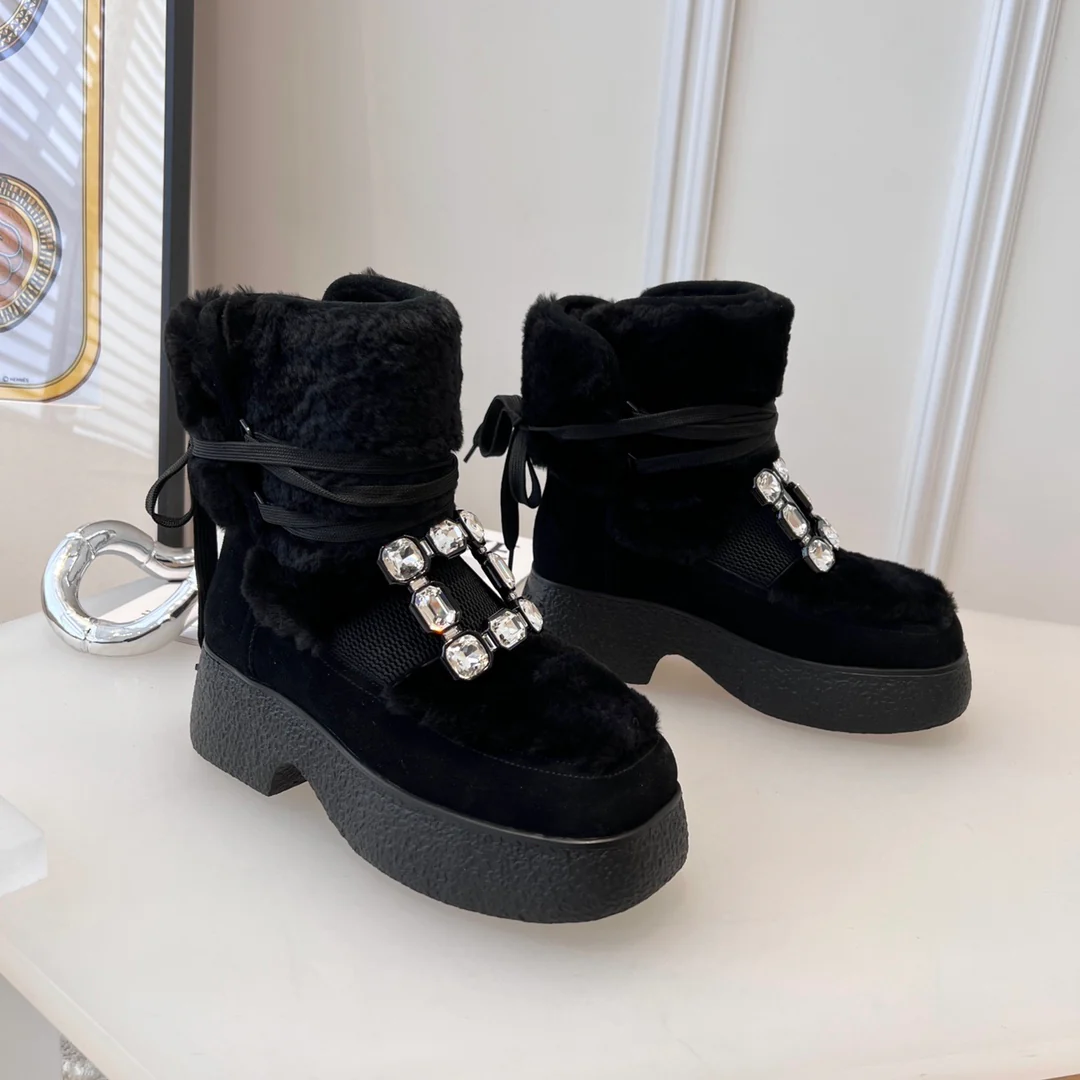 Шерстяные ботинки на толстой подошве RV, осенне-зимняя коллекция 2021 года - 1 шт.